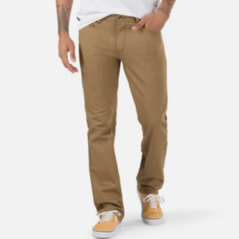 VANS OFF THE WALL "AVE Covina" Twill Pants Dirt Color Straight Fit Men’s 29/31